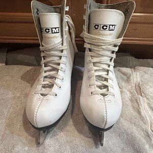 CCM Pirouette Kids Figure Skates – White Ice Skates Size 1